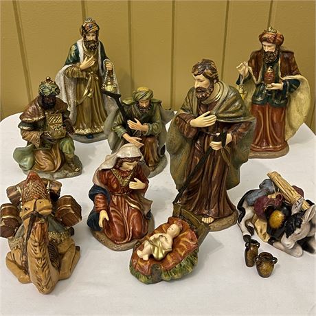 Large Ceramic Nativity Set