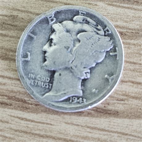 1943 D Mercury Dime, Silver