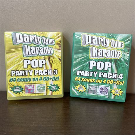 Party Tyme Karaoke POP Party Pack 3 and Party Pack 4 CD Sets