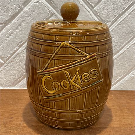 1950s McCoy Ceramic Barrel Cookie Jar