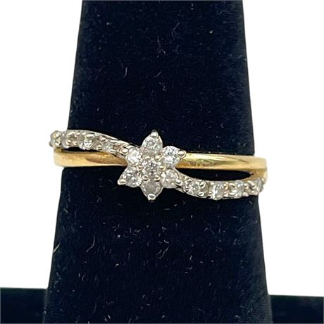 14K Yellow Gold Louis J. Meyer Diamond Ring Size 5.75