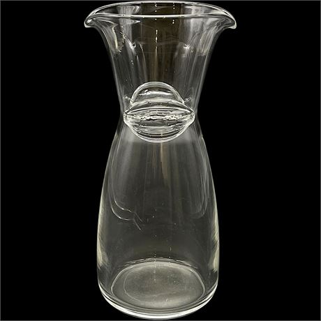 Vtg Steuben Glass Water Carafe w/ Etched Signature