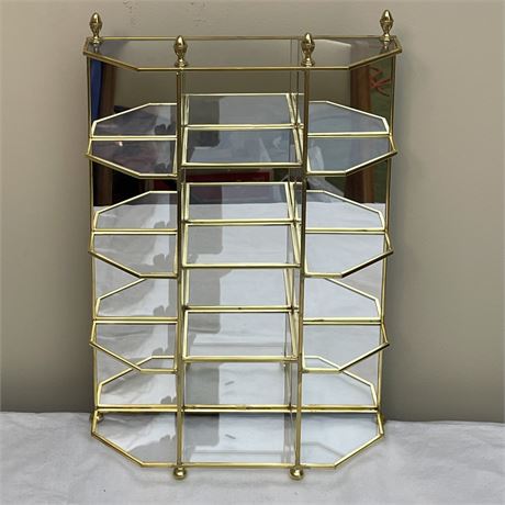 Franklin Mint Mirrored Display Shelf w/ Shipping Box