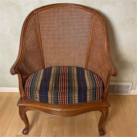 Vintage Rounded Double Cane Back Accent Chair