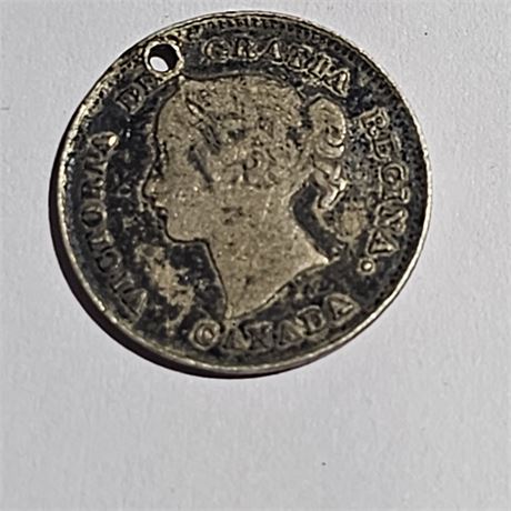 1898 Canadian five-cent silver coin featuring Queen Victoria's