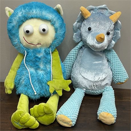 Scentsy Buddies Gilly the Alien and Triceratops Scent Pack Plush's
