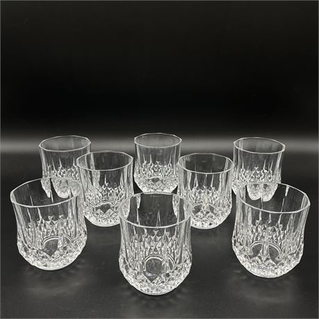 (8) Cristal D'arques France Crystal Longchamps Old Fashioned Glasses