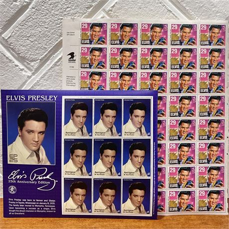 Elvis Presley Postal Service $1 & 29¢ Stamp Sheets