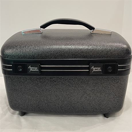 Vtg American Tourister Hard Sided Train Case w/ Tray Insert