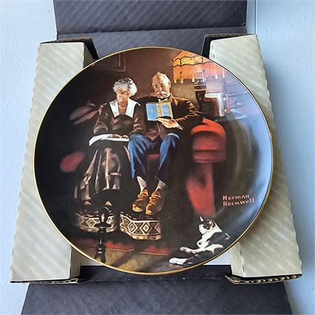 Norman Rockwell collector plate titled "Evening's Ease