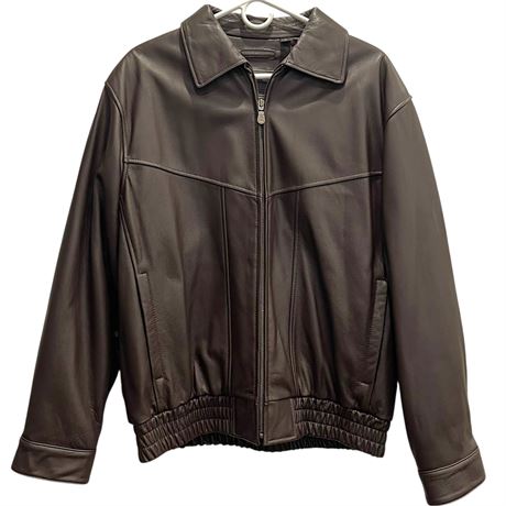 Roundtree & Yorke Genuine Leather Size Medium Zip-Up Jacket