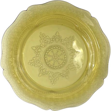 Vtg Federal Depression Glass Patrician Spoke Amber Plate