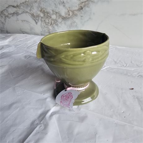 Hull Pottery green glaze pedestal planter.