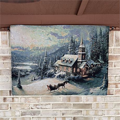 Thomas Kincade Lighted 2-Sided Tapestry Wall Hanging