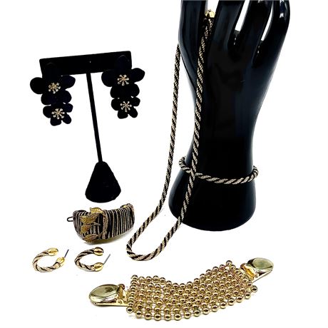 Black and Gold Jewelry with Jacket Clip and Hair Clip