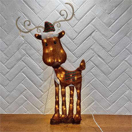 32" Pre-Lit Reindeer Christmas Yard Decor