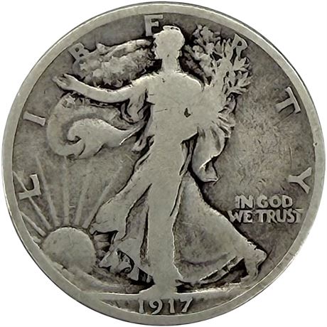 1917 Walking Liberty 90% Silver Half Dollar Coin
