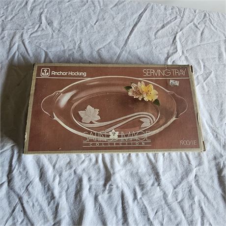 vintage Anchor Hocking Satin Image Collection serving tray
