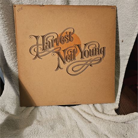 Album cover for Neil Young's 1972 album, Harvest.