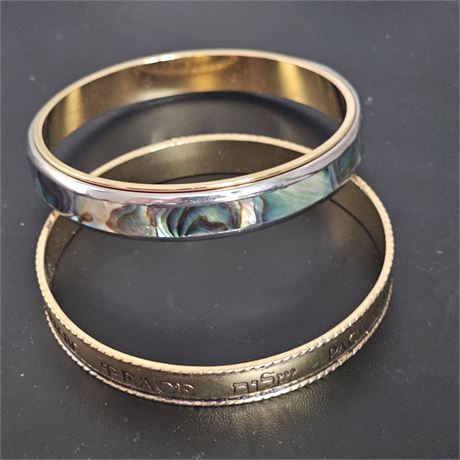 Abalone Slip-on Bangle and 2nd bracelet