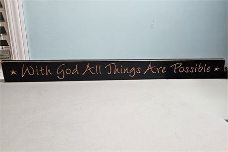 "With GOD all things are possible" Wall Sign