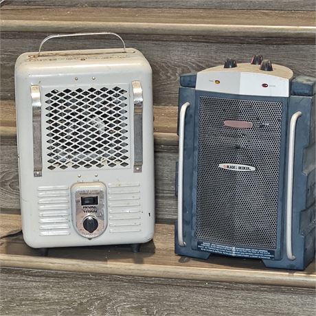 (2) Medium Sized Portable Electric Heaters-Great for the Garage!