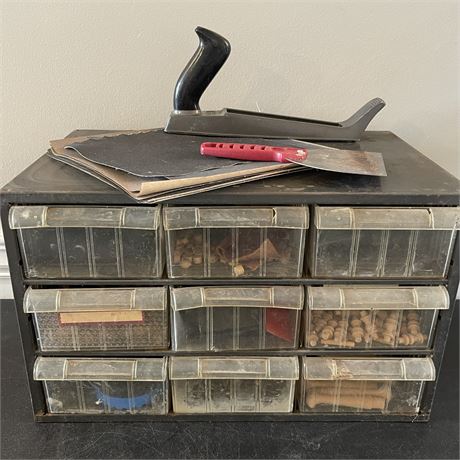 Toolbox Filled with Miscellaneous Small Parts