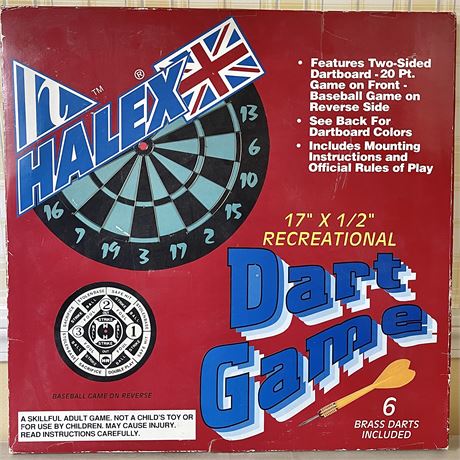 Unopened Vtg Halex 17" Dart Board w/ Darts