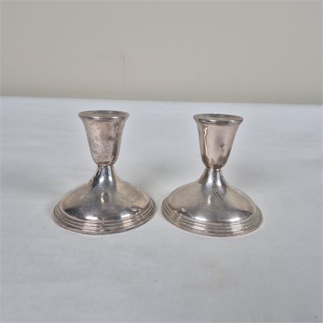 Empire Sterling Candlestick Pair #389 -Classic Vintage Elegance