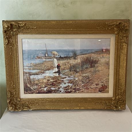 "The Shore" by Frederick McCubbin Framed Art Print in Gorgeous Gold Frame