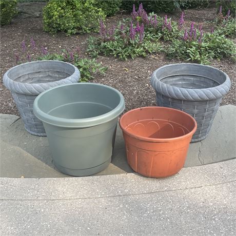 Group of Plastic Planters
