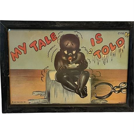 Vintage Black Americana "My Tale is Told" Framed Print