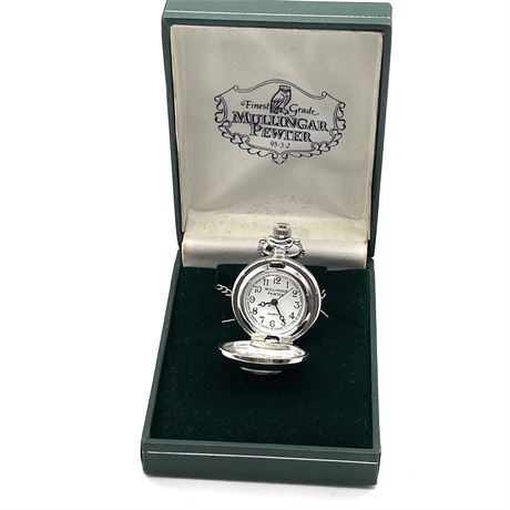 Blazing Auctions - Mullingar Pewter Claddagh Irish Pocket Watch