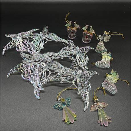 Pastel Ornament Bundle - Mix of Crystal, Glass and Plastic