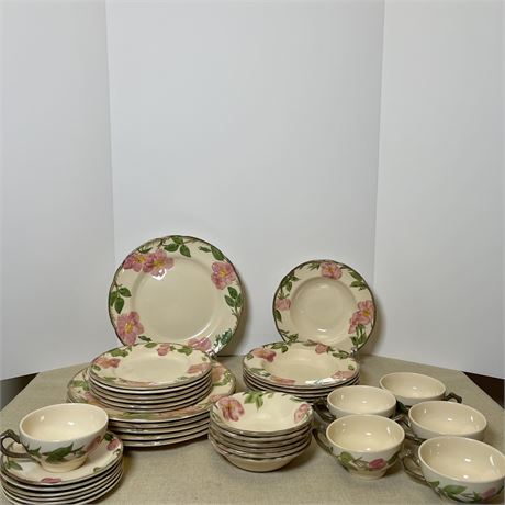 Setting for 6 Vtg Franciscan "Desert Rose" Ceramic Dishes - 36pc Total