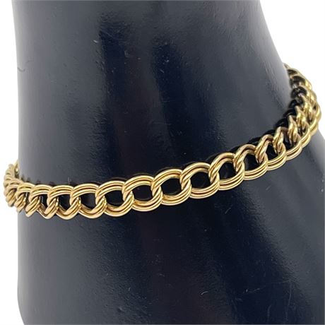14K Yellow Gold Charm Link Bracelet