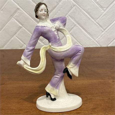 Vtg Art Deco German Porcelain Dancer Figurine