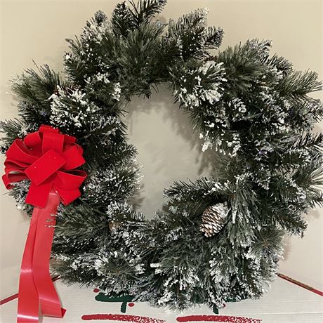Nice Lighted Christmas Door Wreath with Storge Box