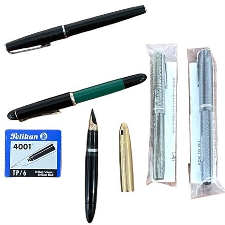 Esterbrook & Pelican Fountain Pens w/ Replacement Nibs