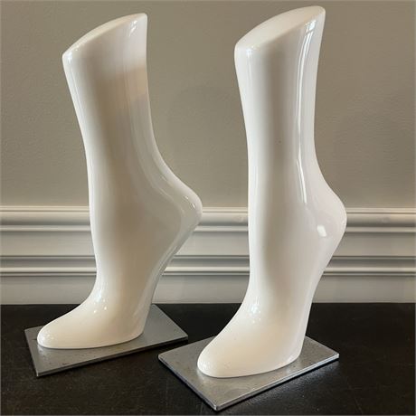 (2) Magnetic Mannequin Foot Displays w/ Metal Bases