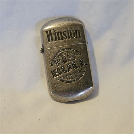 Winston "No Bull" branded metal lighter.