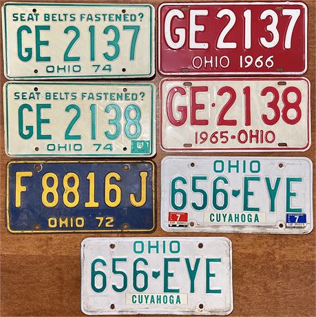 Vtg Ohio License Plates