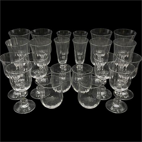 (22pc) Mikasa French Countryside Clear Crystal Barware Set