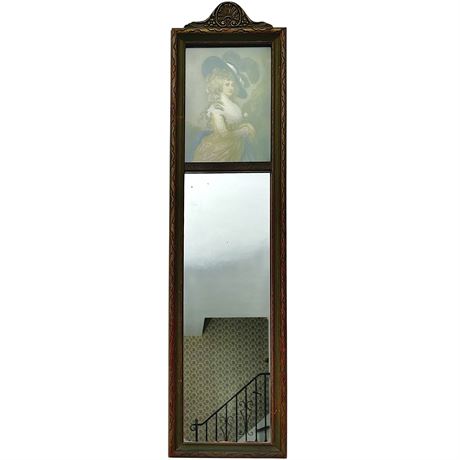 Antique Victorian Trumeau Wall Mirror