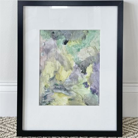 Framed Watercolor Abstract Art Piece
