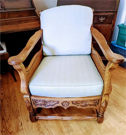 Hand carved solid wood chair