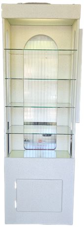 4 shelf~lighted bubble water wall display cabinet