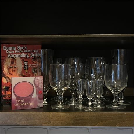 Drink Guides with Clear Stemmed Glasses