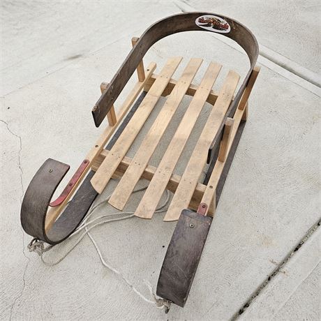 Flexible Flyer Vintage Wooden Toddler Boggan Sleigh