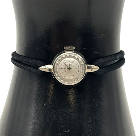 Vtg 14K Gold Faceted Crystal Cased Bucherer 17-Jewel Swiss Made Wristwatch
